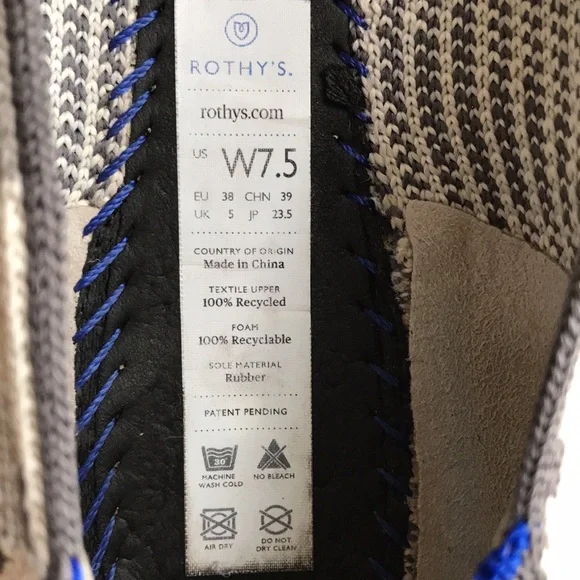 Rothy’s Size 7.5 The Point retired print Ash grey camo pointed toe flat shoe - Picture 8 of 13